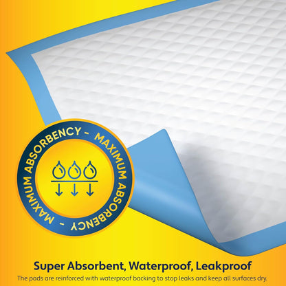 100 Pack Disposable Baby Changing Pads Super Absorbent Waterproof Bed Protector Underpads, Diaper Changing Pad Potty Training Liners 17 X 13 Inches