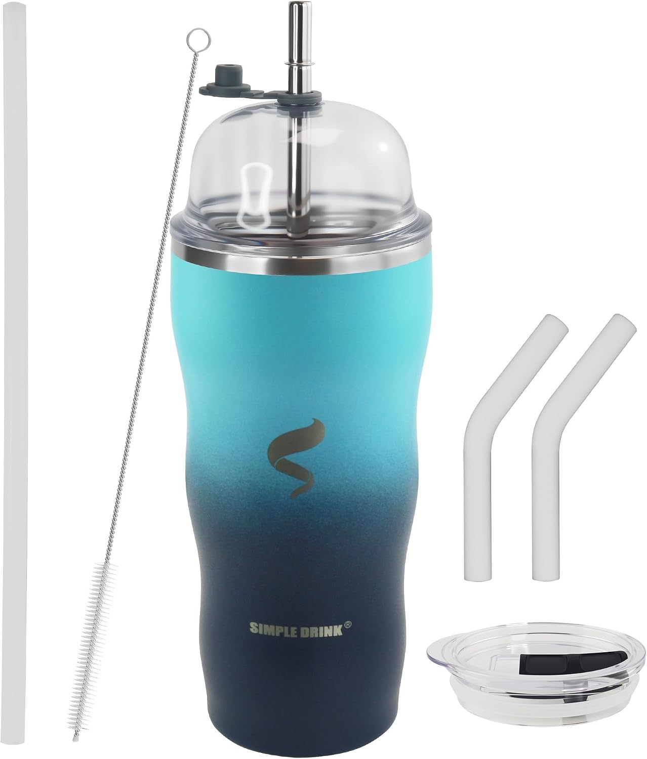 20 oz Insulated Tumbler, Straw and Flat Lids,Jelly Green | 18/8 stainless steel, double-wall vacuum insulation, BPA-free materials, reusable straw, for everyday hot and cold drinks.