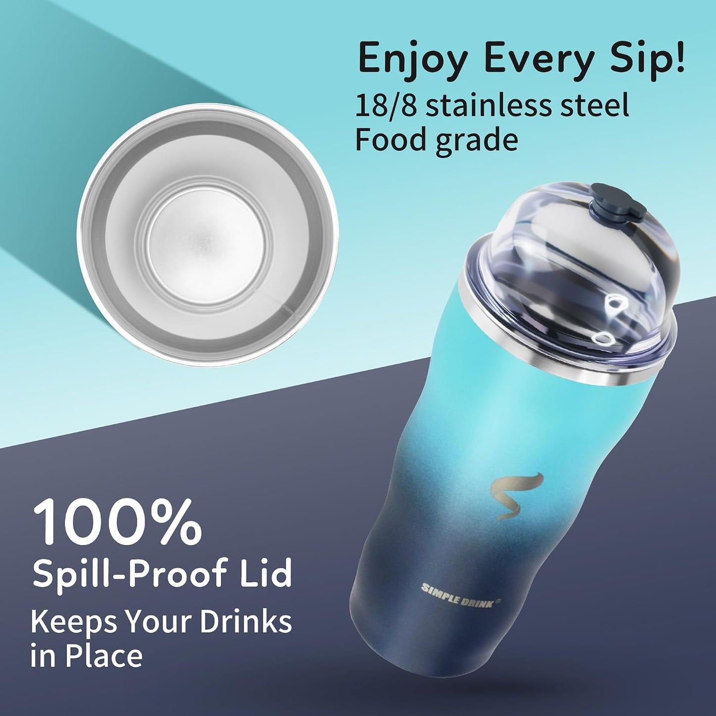 20 oz Insulated Tumbler, Straw and Flat Lids,Jelly Green | 18/8 stainless steel, double-wall vacuum insulation, BPA-free materials, reusable straw, for everyday hot and cold drinks.