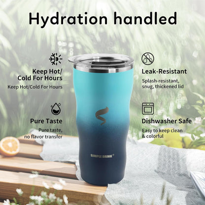20 oz Insulated Tumbler, Straw and Flat Lids,Jelly Green | 18/8 stainless steel, double-wall vacuum insulation, BPA-free materials, reusable straw, for everyday hot and cold drinks.