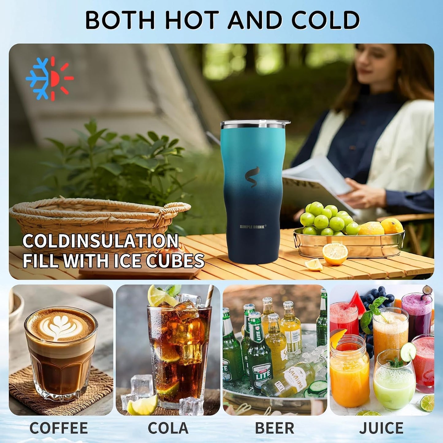 20 oz Insulated Tumbler, Straw and Flat Lids,Jelly Green | 18/8 stainless steel, double-wall vacuum insulation, BPA-free materials, reusable straw, for everyday hot and cold drinks.