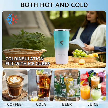 20 oz Insulated Tumbler, Straw and Flat Lids,Jelly Green | 18/8 stainless steel, double-wall vacuum insulation, BPA-free materials, reusable straw, for everyday hot and cold drinks.