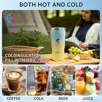 20 oz Insulated Tumbler, Straw and Flat Lids,Jelly Green | 18/8 stainless steel, double-wall vacuum insulation, BPA-free materials, reusable straw, for everyday hot and cold drinks.