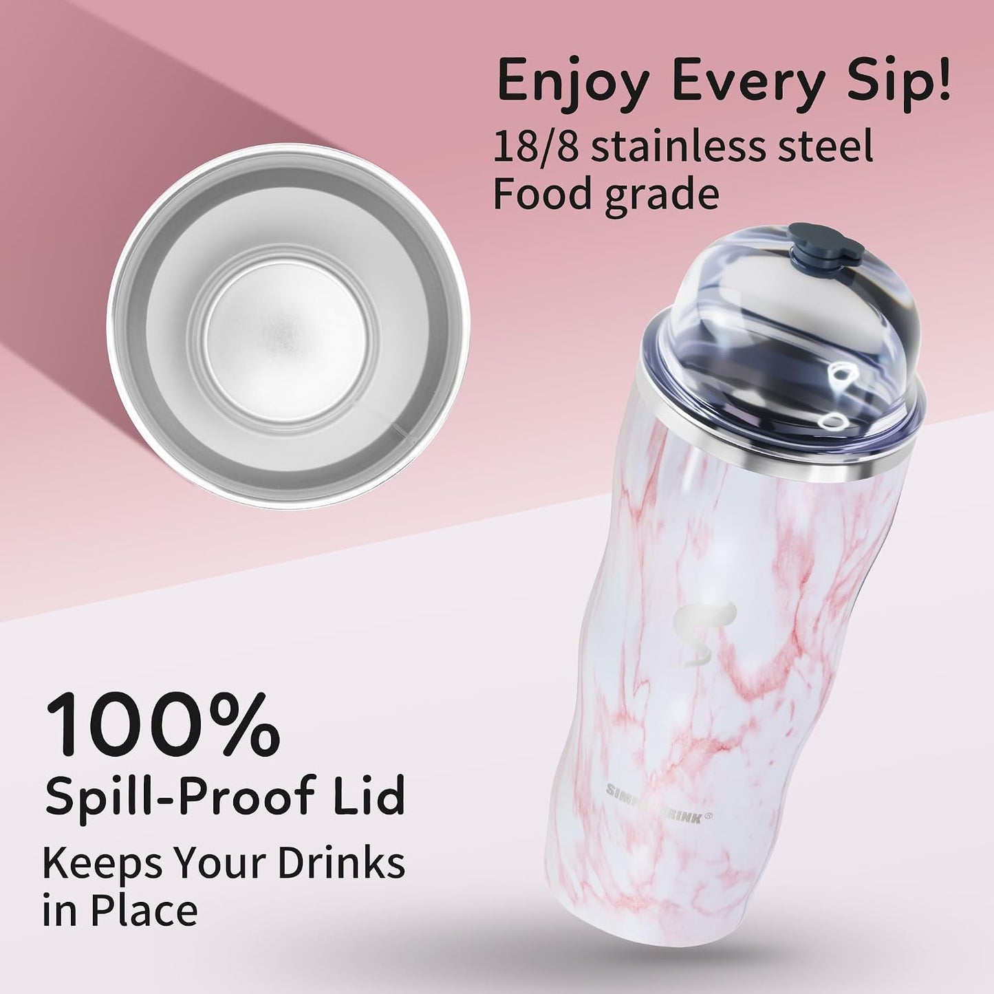 20 oz Insulated Tumbler, Straw and Flat Lids,Jelly Green | 18/8 stainless steel, double-wall vacuum insulation, BPA-free materials, reusable straw, for everyday hot and cold drinks.