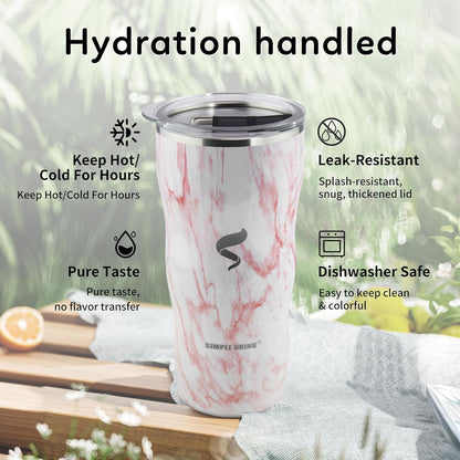 20 oz Insulated Tumbler, Straw and Flat Lids,Jelly Green | 18/8 stainless steel, double-wall vacuum insulation, BPA-free materials, reusable straw, for everyday hot and cold drinks.