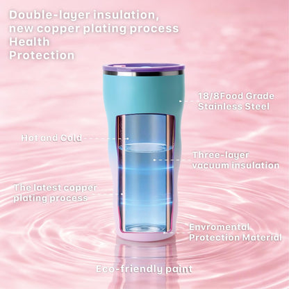 20 oz Insulated Tumbler, Straw and Flat Lids,Jelly Green | 18/8 stainless steel, double-wall vacuum insulation, BPA-free materials, reusable straw, for everyday hot and cold drinks.