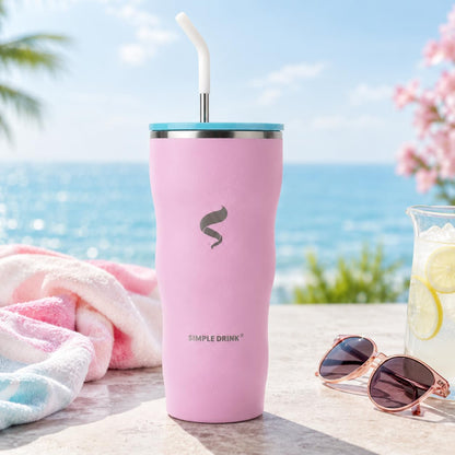 20 oz Insulated Tumbler, Straw and Flat Lids,Jelly Green | 18/8 stainless steel, double-wall vacuum insulation, BPA-free materials, reusable straw, for everyday hot and cold drinks.