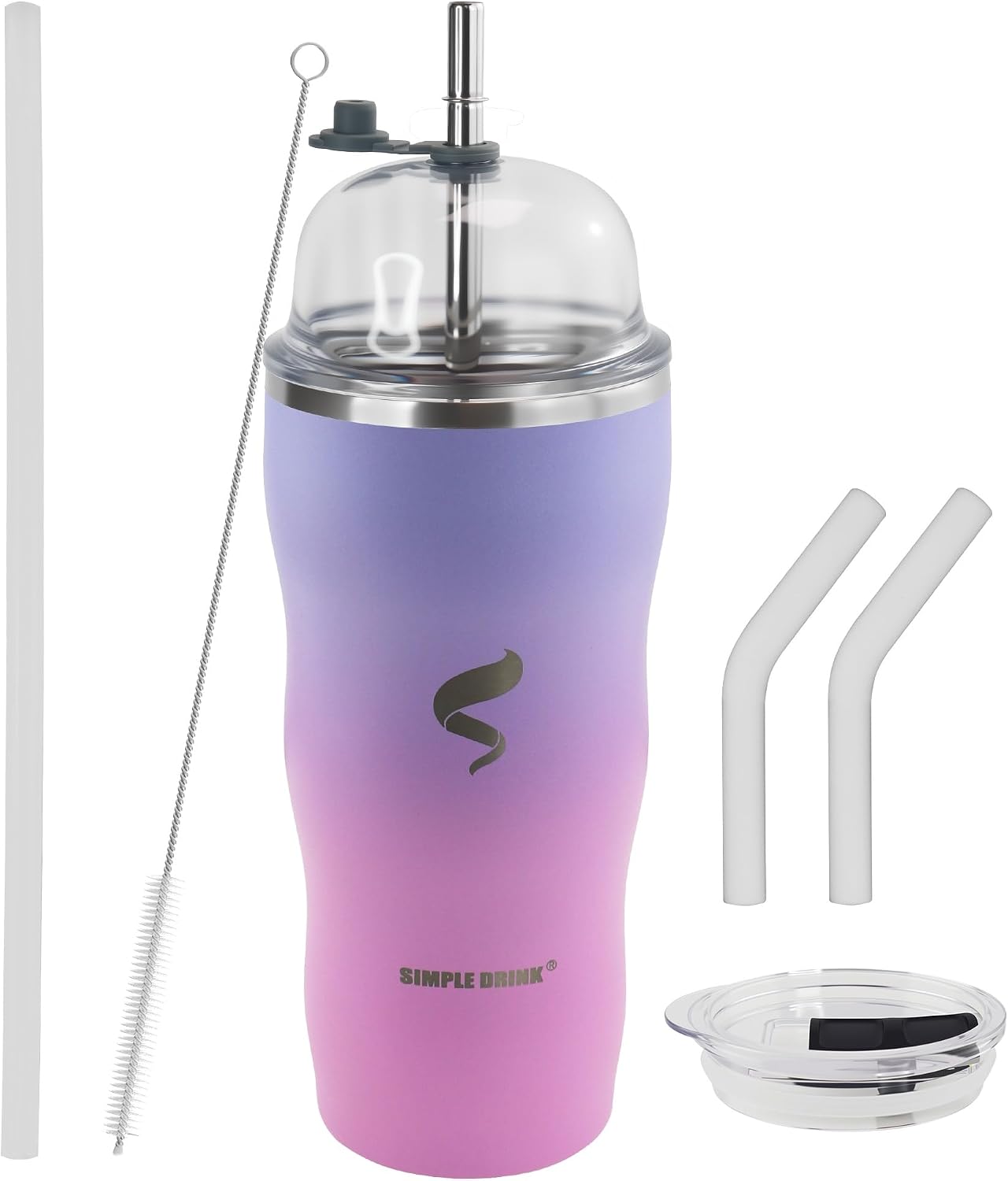 20 oz Insulated Tumbler, Straw and Flat Lids,Jelly Green | 18/8 stainless steel, double-wall vacuum insulation, BPA-free materials, reusable straw, for everyday hot and cold drinks.