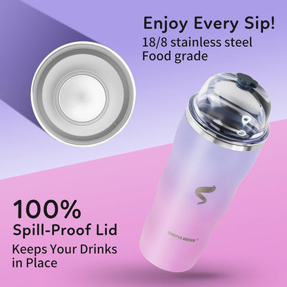 20 oz Insulated Tumbler, Straw and Flat Lids,Jelly Green | 18/8 stainless steel, double-wall vacuum insulation, BPA-free materials, reusable straw, for everyday hot and cold drinks.