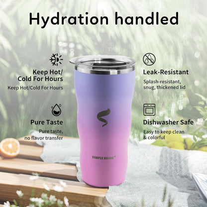 20 oz Insulated Tumbler, Straw and Flat Lids,Jelly Green | 18/8 stainless steel, double-wall vacuum insulation, BPA-free materials, reusable straw, for everyday hot and cold drinks.