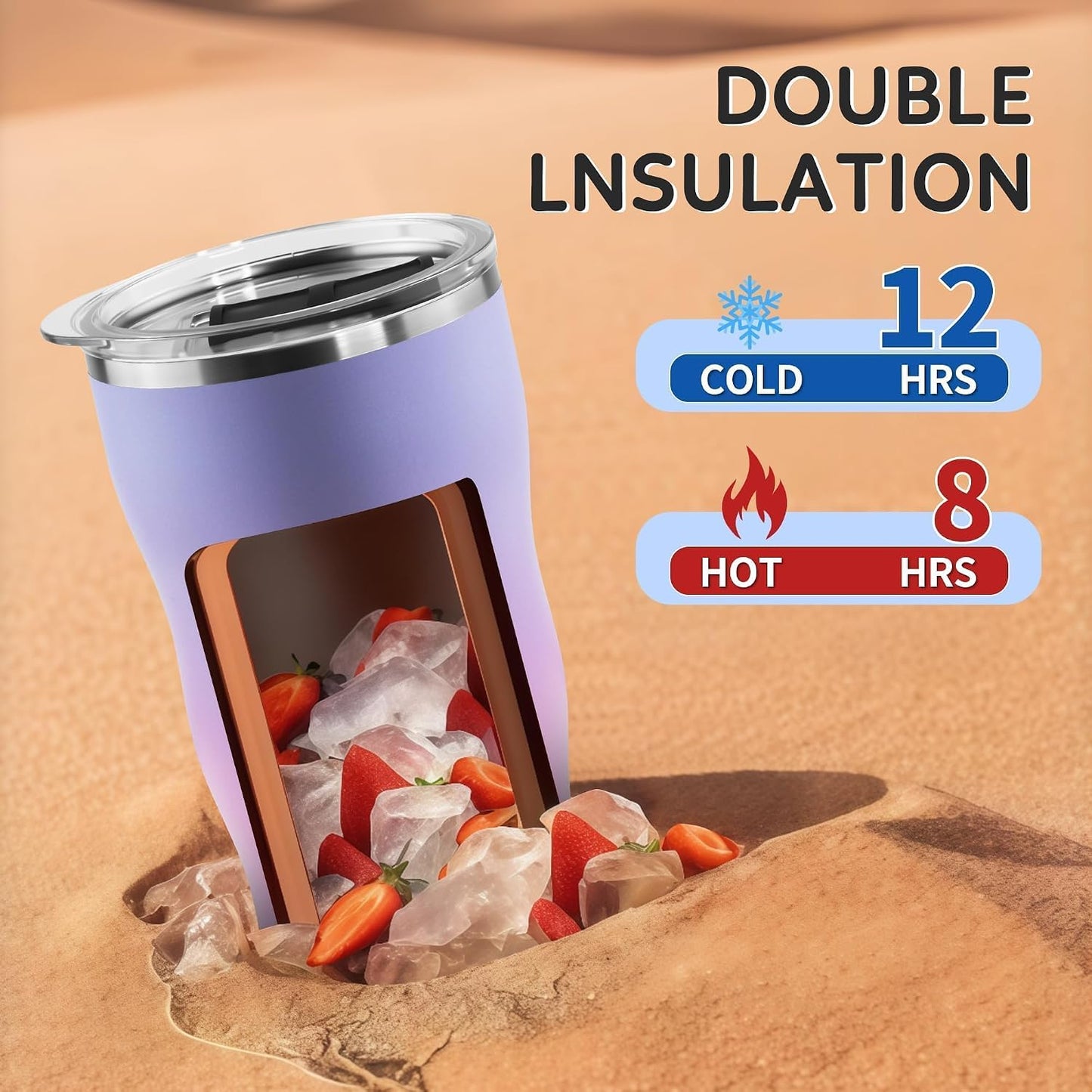 20 oz Insulated Tumbler, Straw and Flat Lids,Jelly Green | 18/8 stainless steel, double-wall vacuum insulation, BPA-free materials, reusable straw, for everyday hot and cold drinks.