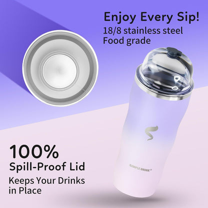 20 oz Insulated Tumbler, Straw and Flat Lids,Jelly Green | 18/8 stainless steel, double-wall vacuum insulation, BPA-free materials, reusable straw, for everyday hot and cold drinks.
