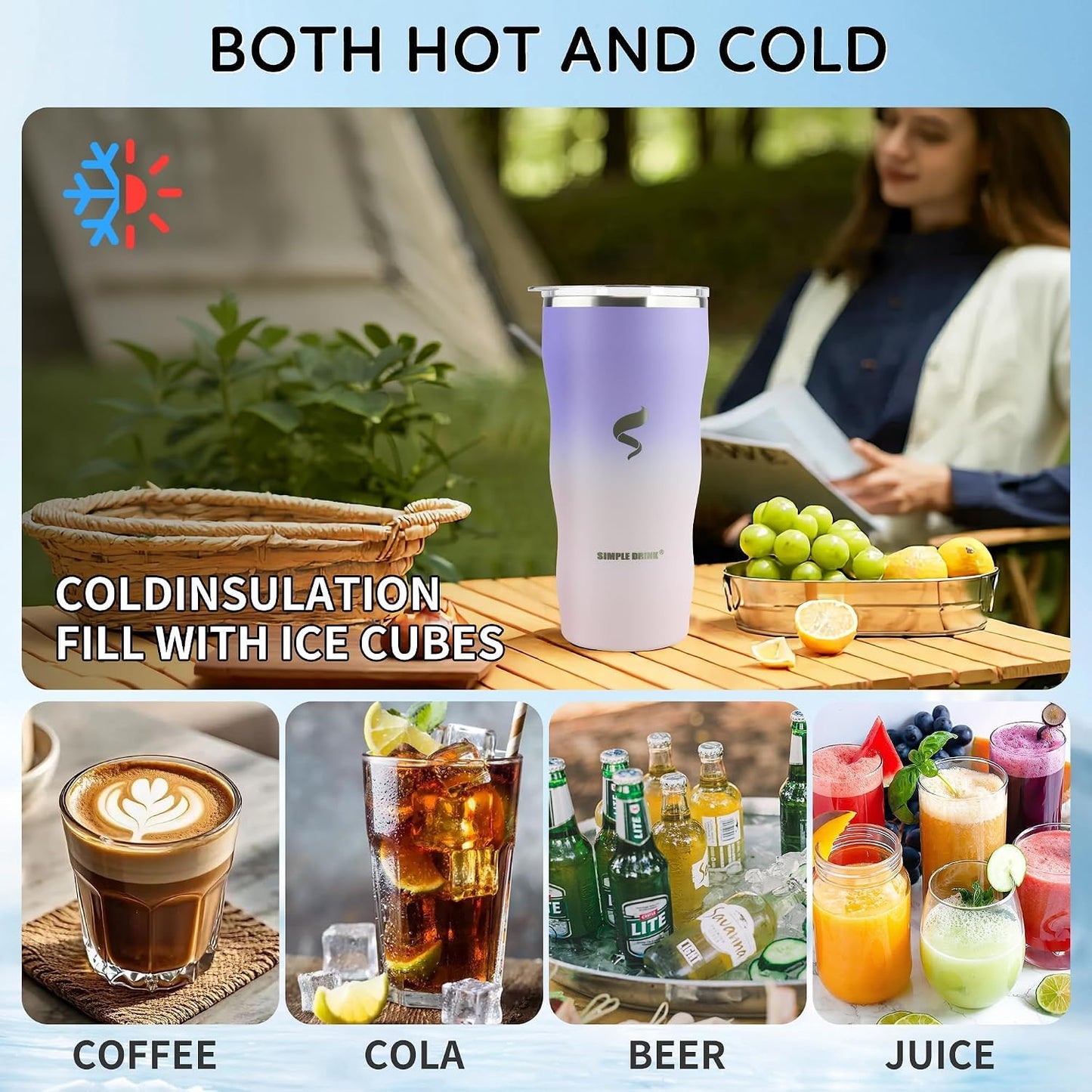 20 oz Insulated Tumbler, Straw and Flat Lids,Jelly Green | 18/8 stainless steel, double-wall vacuum insulation, BPA-free materials, reusable straw, for everyday hot and cold drinks.