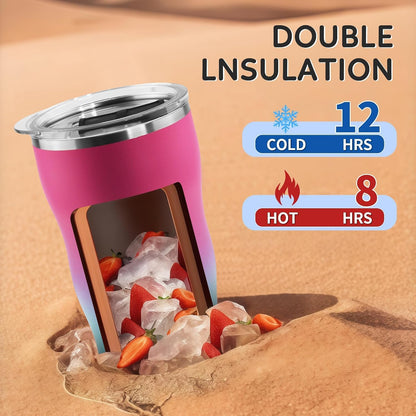 20 oz Insulated Tumbler, Straw and Flat Lids,Jelly Green | 18/8 stainless steel, double-wall vacuum insulation, BPA-free materials, reusable straw, for everyday hot and cold drinks.