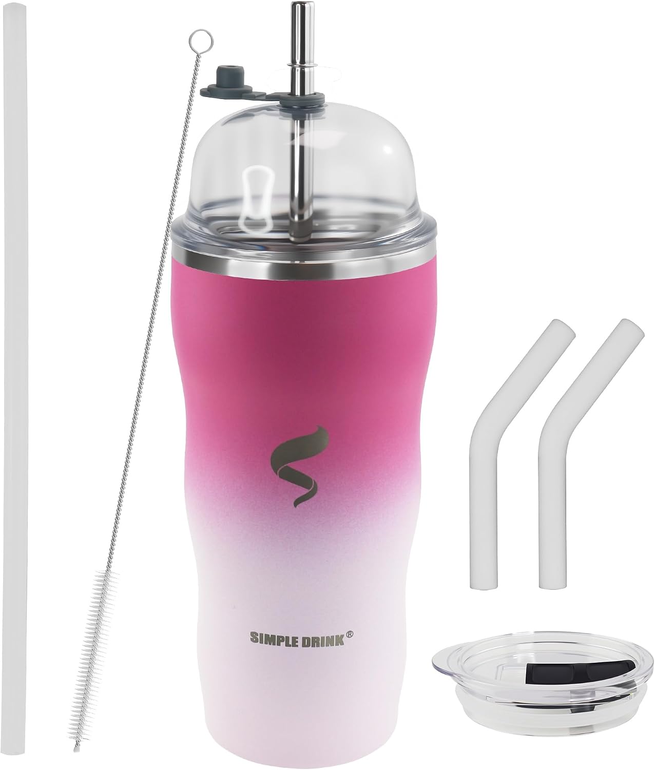20 oz Insulated Tumbler, Straw and Flat Lids,Jelly Green | 18/8 stainless steel, double-wall vacuum insulation, BPA-free materials, reusable straw, for everyday hot and cold drinks.