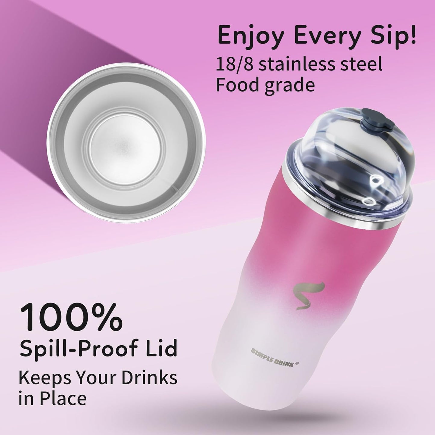 20 oz Insulated Tumbler, Straw and Flat Lids,Jelly Green | 18/8 stainless steel, double-wall vacuum insulation, BPA-free materials, reusable straw, for everyday hot and cold drinks.