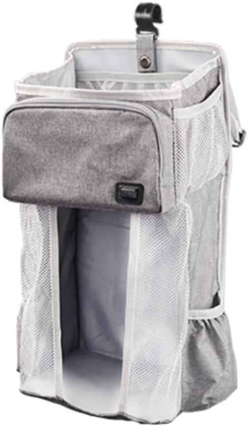 Hanging Diaper Caddy Diaper Organizer for Changing Table Diaper Stacker for Cribs with USB Baby Wipe Warmer Baby Essentials Storage (Grey)