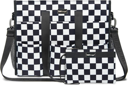 Utility Water Resistant Tote Bag with 22 Pockets, Zipper Closure