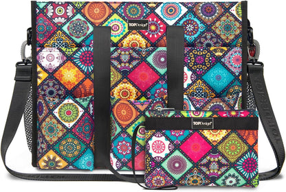 Utility Water Resistant Tote Bag with 22 Pockets, Zipper Closure