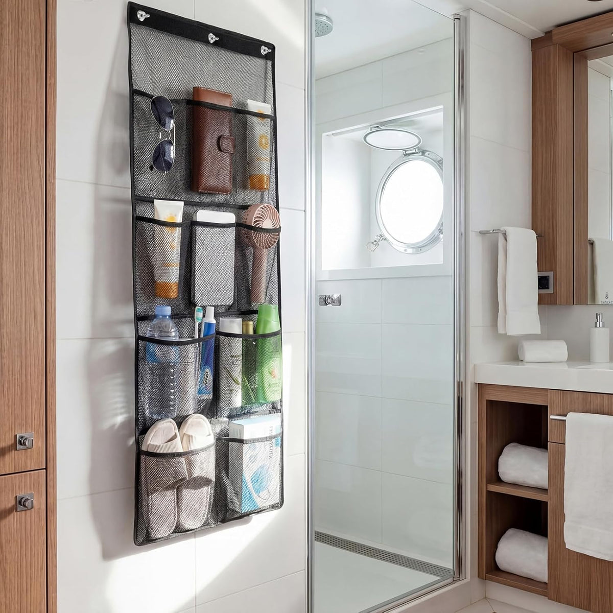 Magnetic Cruise Shower Organizer over the Door Organizer, Black