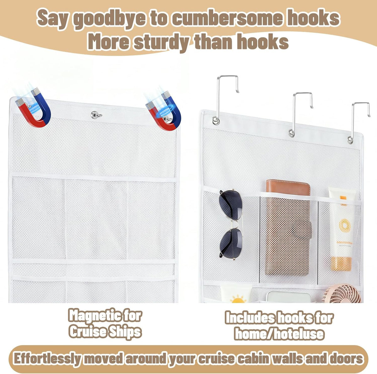 Magnetic Cruise Shower Organizer over the Door Organizer, Black