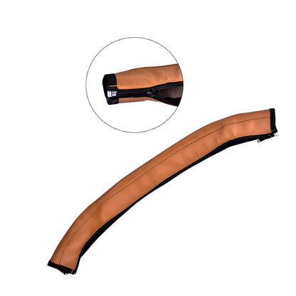 Universal Stroller Handlebar Cover – PU Leather Armrest Sleeve for Baby Strollers, Dustproof and Protective Grip for Infant and Toddler Prams, Brown