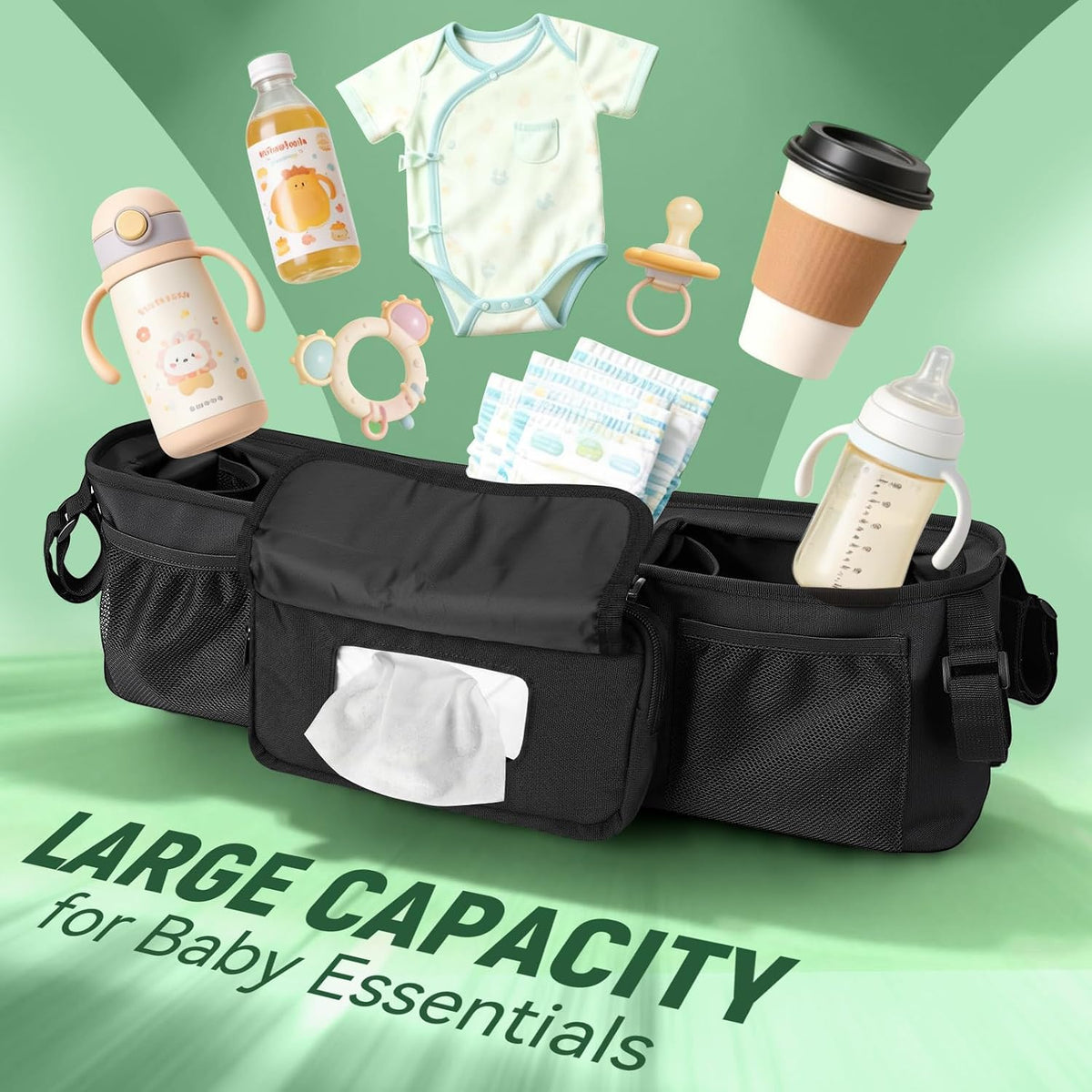Double Stroller Organizer for Bob Duallie/Jeep Side by Side Double Stroller