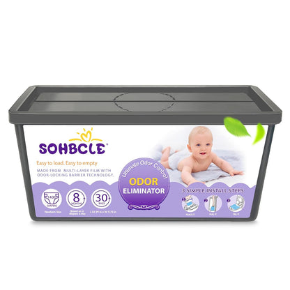 Refills Compatible with Genie Easy Roll Signature Diaper Pail and Platinum Diaper Pail, Upgraded 90 Bags Hold up to 4200 Newborn Diapers, Extra Thickness Powerful Odor Control