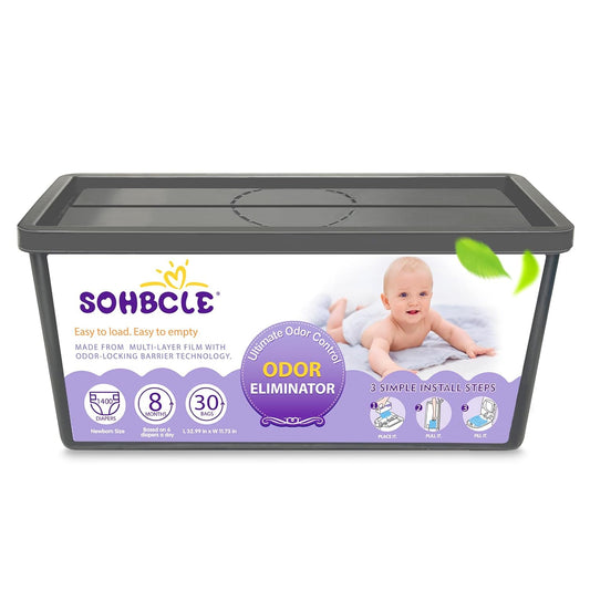 Refills Compatible with Genie Easy Roll Signature Diaper Pail and Platinum Diaper Pail, Upgraded 90 Bags Hold up to 4200 Newborn Diapers, Extra Thickness Powerful Odor Control