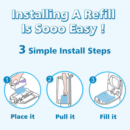 Refills Compatible with Genie Easy Roll Signature Diaper Pail and Platinum Diaper Pail, Upgraded 90 Bags Hold up to 4200 Newborn Diapers, Extra Thickness Powerful Odor Control