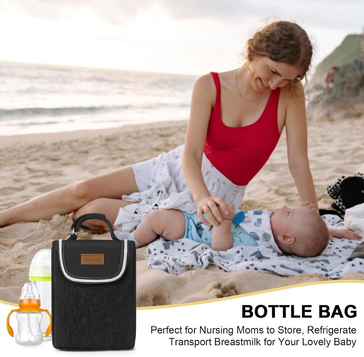 Breastmilk Cooler Bag, Insulated Baby Bottle Cooler Tote Bags for Nursing Mom Daycare, Portable Breast Milk Cooler Bag for Travel