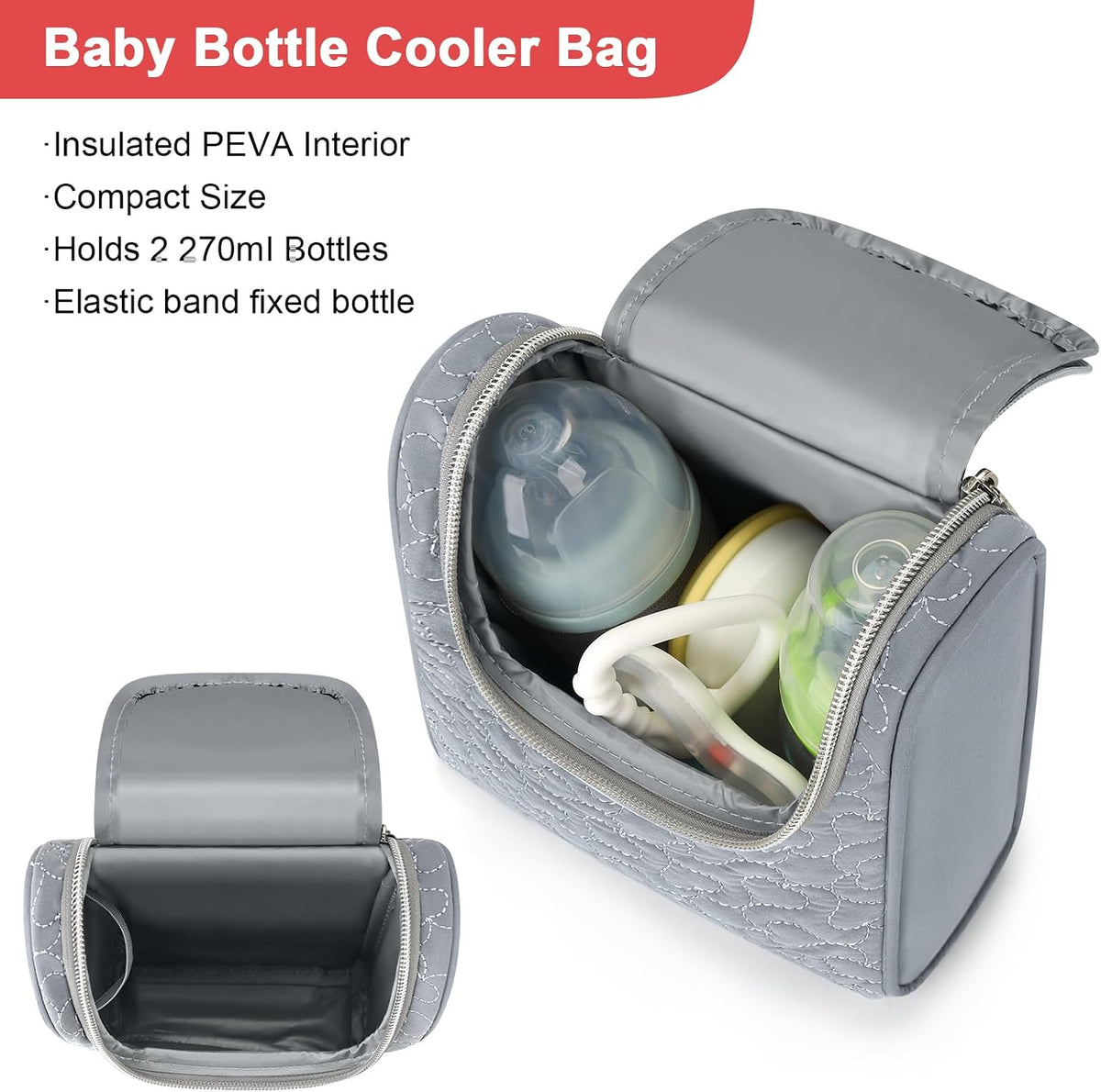 Breastmilk Cooler Bag, Insulated Baby Bottle Cooler Tote Bags for Nursing Mom Daycare, Portable Breast Milk Cooler Bag for Travel