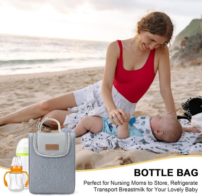 Breastmilk Cooler Bag, Insulated Baby Bottle Cooler Tote Bags for Nursing Mom Daycare, Portable Breast Milk Cooler Bag for Travel