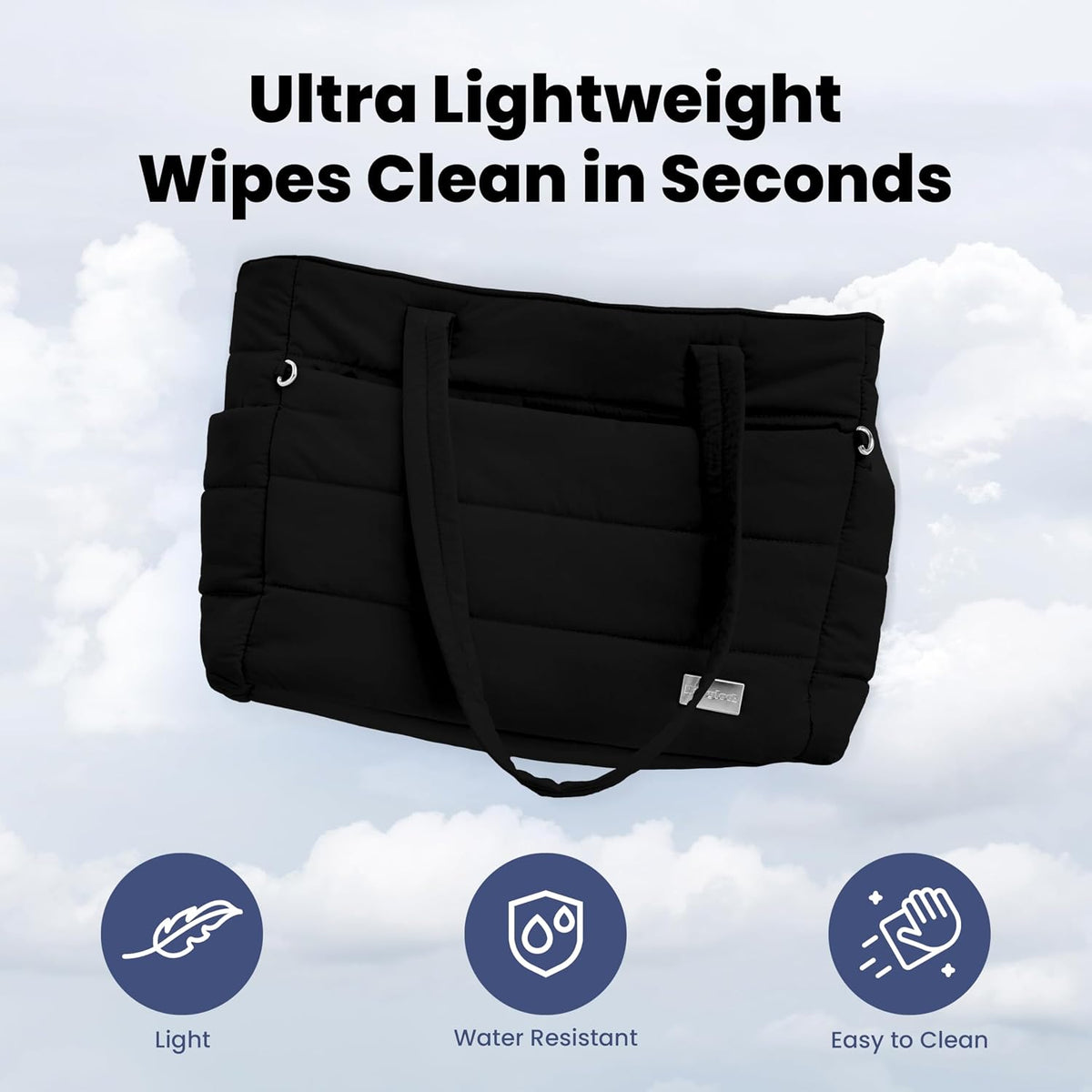 Puffer Dog Travel Bag for Dog Moms, Diaper Bag with Travel Bowls