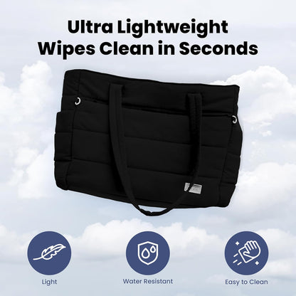 Puffer Dog Travel Bag for Dog Moms, Diaper Bag with Travel Bowls