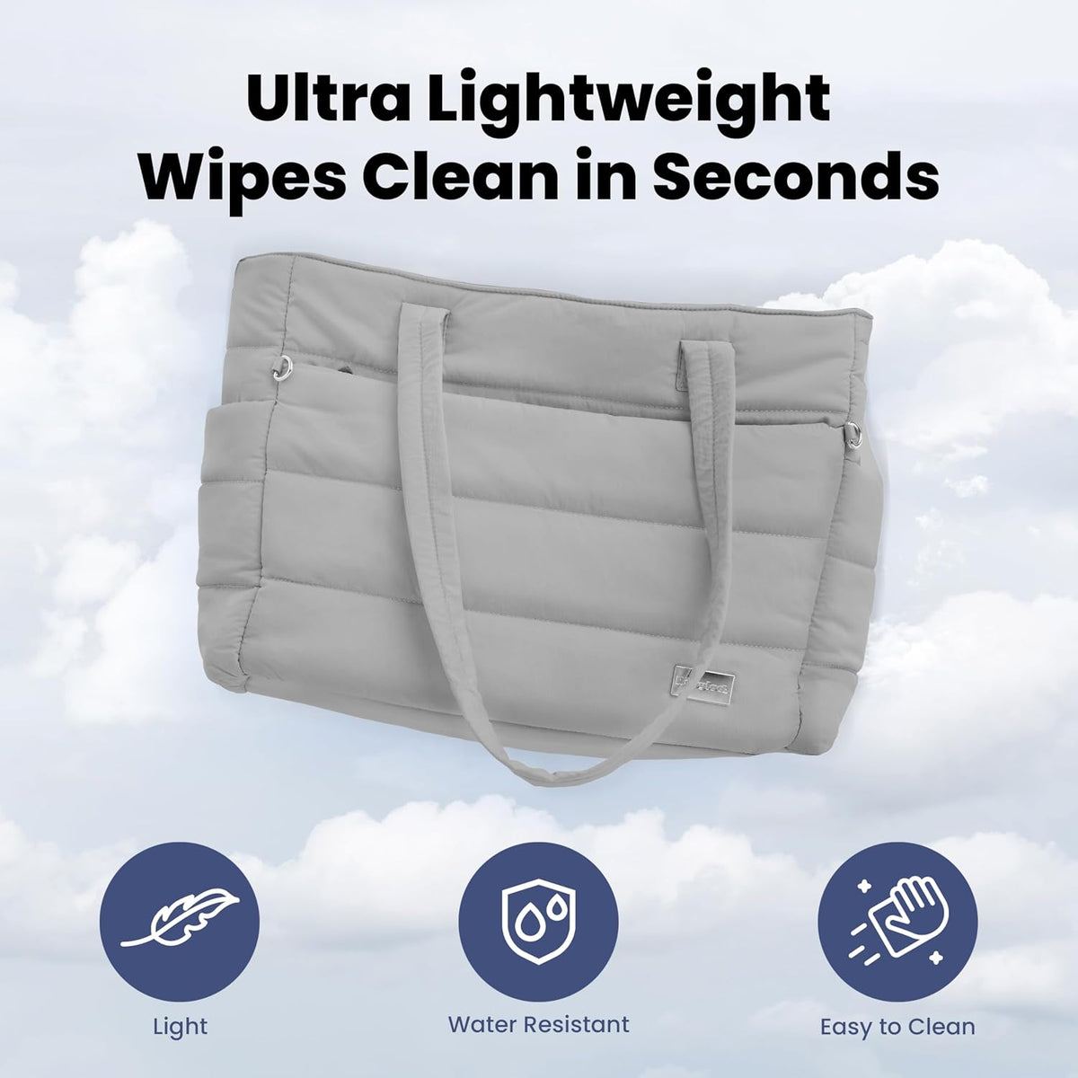 Puffer Dog Travel Bag for Dog Moms, Diaper Bag with Travel Bowls