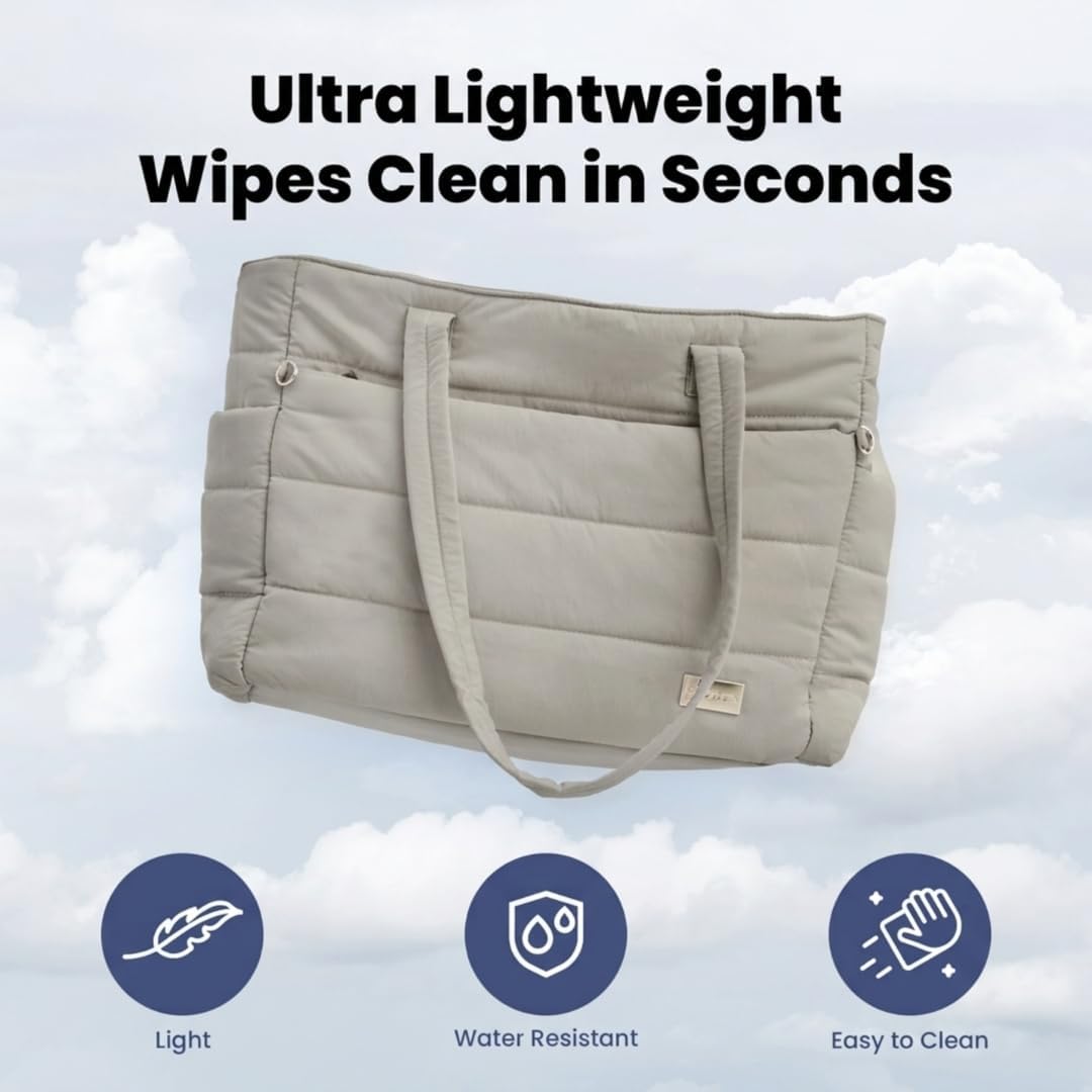 Puffer Dog Travel Bag for Dog Moms, Diaper Bag with Travel Bowls