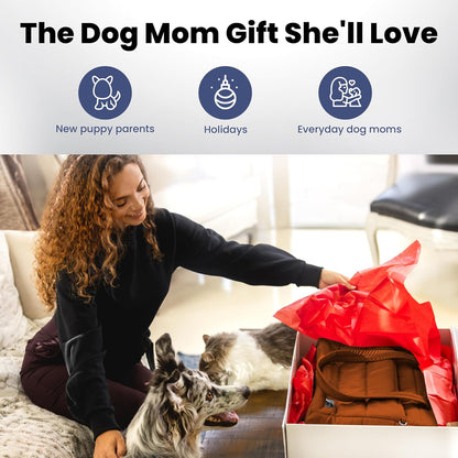 Puffer Dog Travel Bag for Dog Moms, Diaper Bag with Travel Bowls