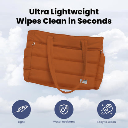 Puffer Dog Travel Bag for Dog Moms, Diaper Bag with Travel Bowls