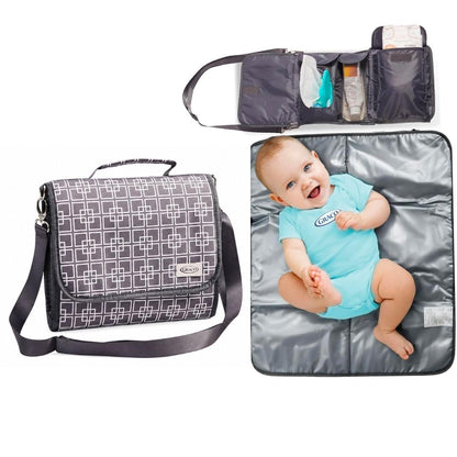 Portable Baby Changing Pad with Organizer Pockets and Shoulder Strap