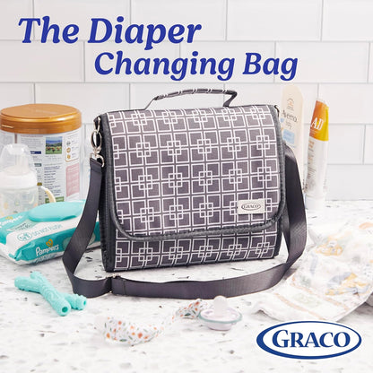 Portable Baby Changing Pad with Organizer Pockets and Shoulder Strap