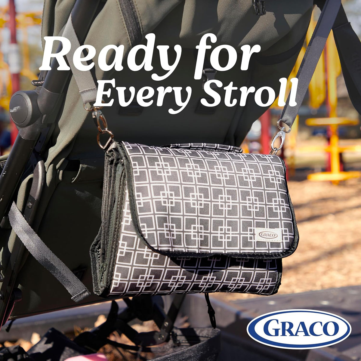 Portable Baby Changing Pad with Organizer Pockets and Shoulder Strap