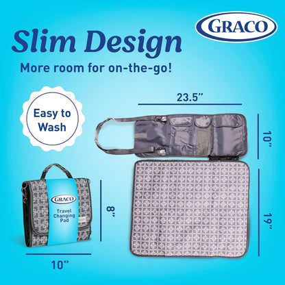Portable Baby Changing Pad with Organizer Pockets and Shoulder Strap