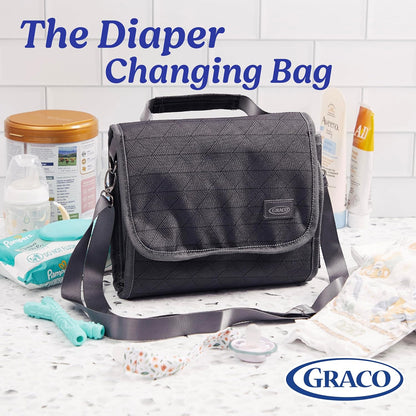 Portable Baby Changing Pad with Organizer Pockets and Shoulder Strap
