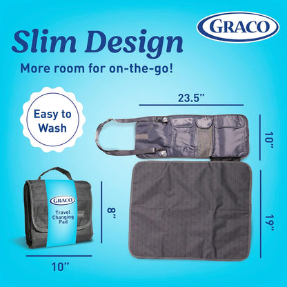 Portable Baby Changing Pad with Organizer Pockets and Shoulder Strap