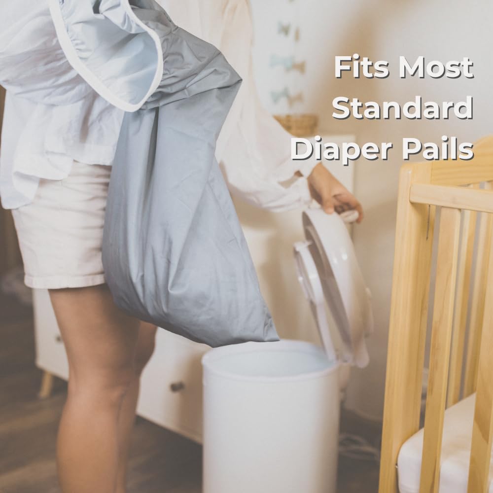 Waterproof Diaper Pail Liner | 2 Pack | With Strap For Pails