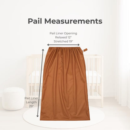 Waterproof Diaper Pail Liner | 2 Pack | With Strap For Pails