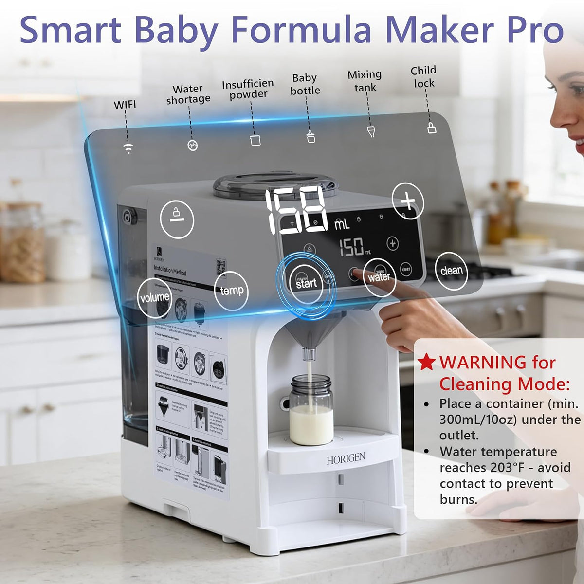 Smart Baby Formula Maker - Advanced WiFi Bottle Maker Formula Dispenser Machine with Automatic Mix & Clean, Instant Warm Water, Fast Milk Make with Accurate Dispensing & Temperature Control