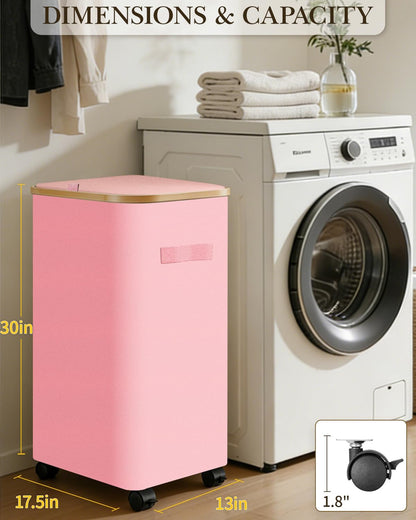 Laundry Hamper with Wheels, 75L Rolling Laundry Basket, Removable Inner Bag