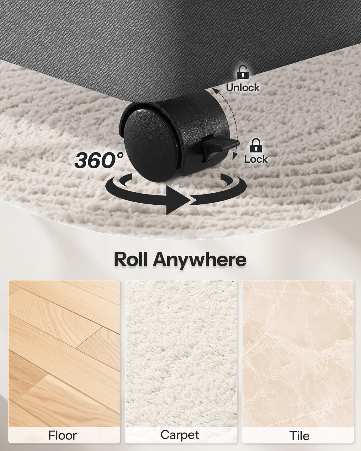 Laundry Hamper with Wheels, 75L Rolling Laundry Basket, Removable Inner Bag